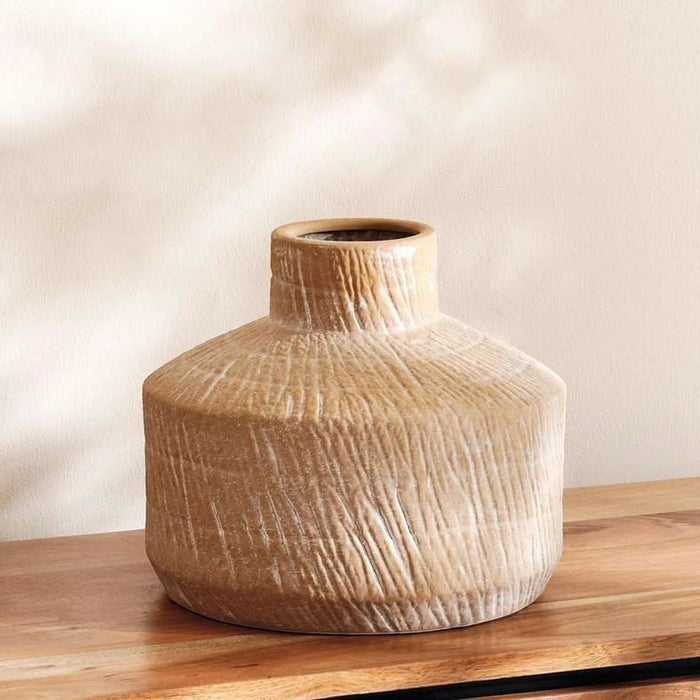 Lester Ceramic Vase 27.1X27.1X23.5Cm - Light Brown
