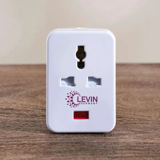 Levin 3-Way Universal Adapter 8X8X5Cm - White Pan Home