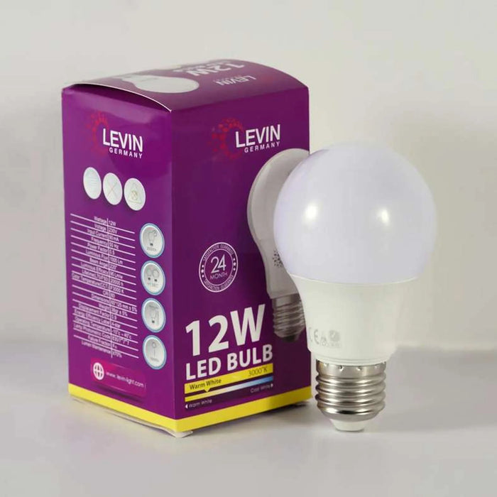 Levin Led A-Bulb 12W E27 3000K Warm Light - White