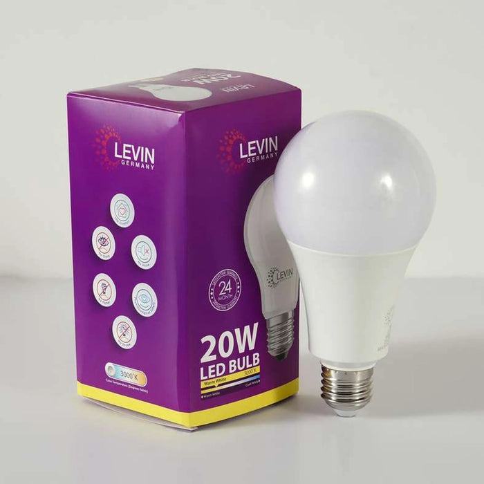 Levin Led A-Bulb 20W E27 3000K Warm Light - White