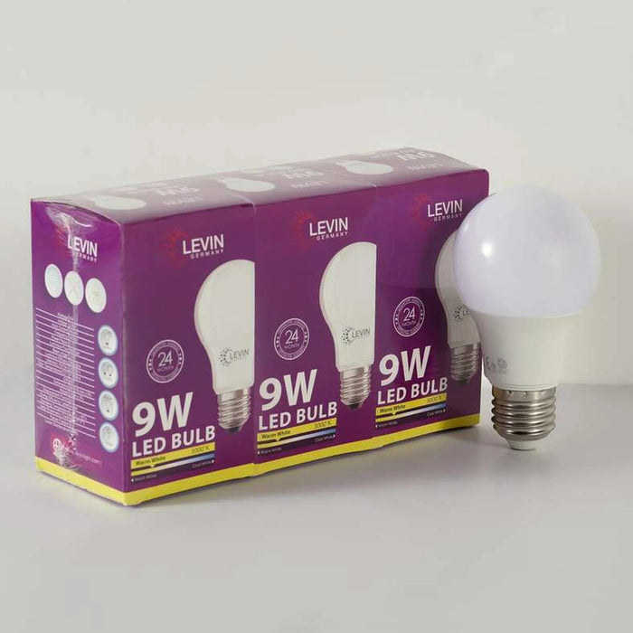 Levin Led A-Bulb 3-Pieces 9W E27 3000K Warm Light - White