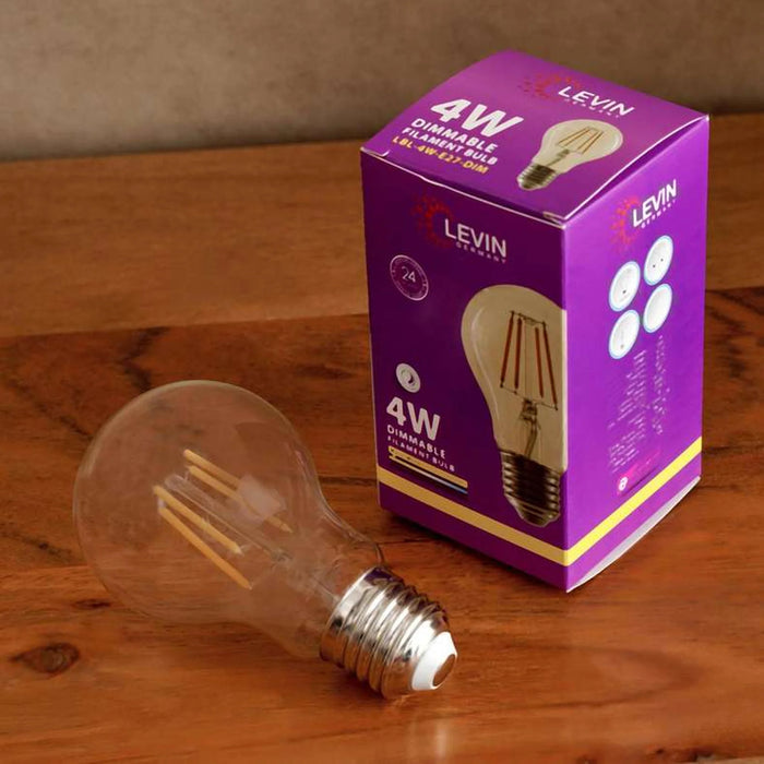Levin Led Filament Bulb E27 4W 2700K Dimmable Warm Light - White