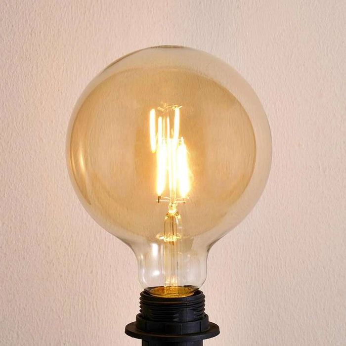 Levin Led Vintage Bulb G125 Globe Filament E27 6W 2700K Warm Light Amber Glass