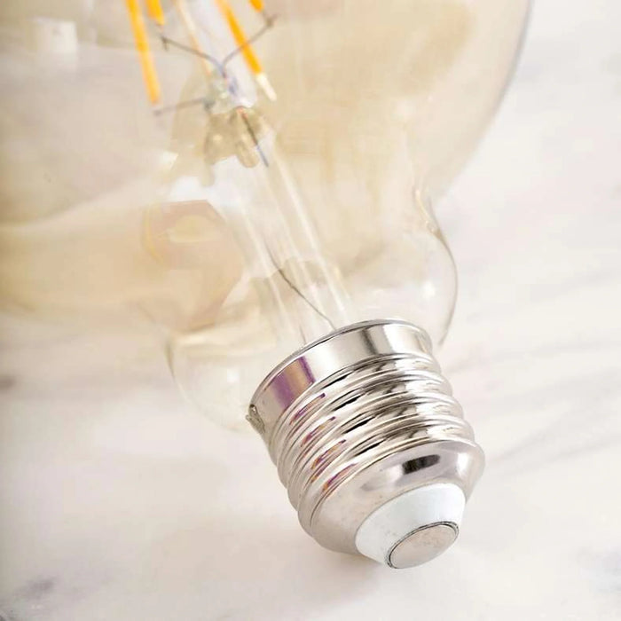 Levin Led Vintage Bulb G125 Globe Filament E27 6W 2700K Warm Light Amber Glass