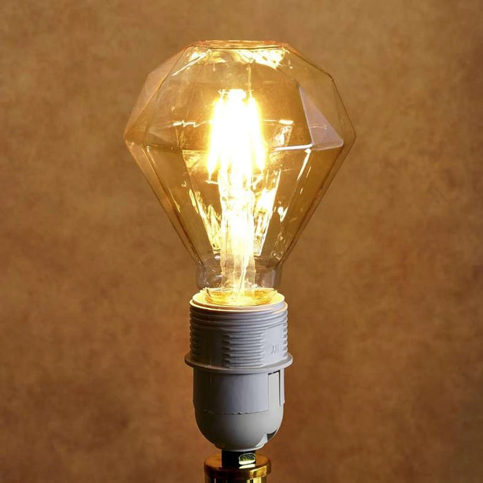 Levin Led Vintage Bulb G95 Diamond Filament E27 4W 2700K Warm Light Amber Glass