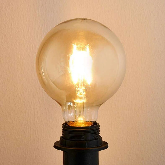 Levin Led Vintage Bulb G95 Globe Filament E27 6W 2700K Warm Light Amber Glass