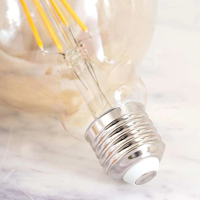Levin Led Vintage Bulb G95 Globe Filament E27 6W 2700K Warm Light Amber Glass