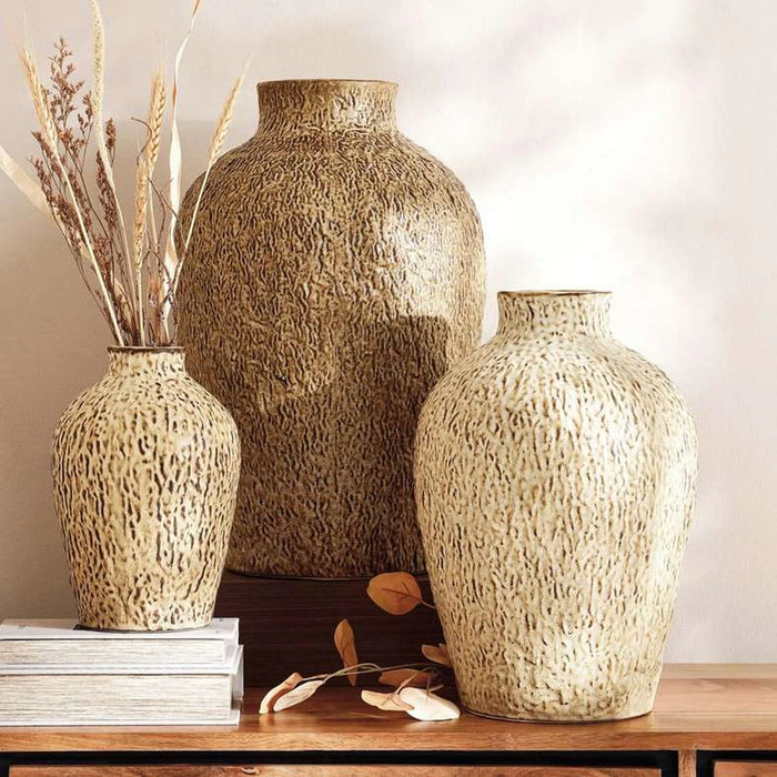 Levo Ceramic Vase 17X17X25Cm - Brown