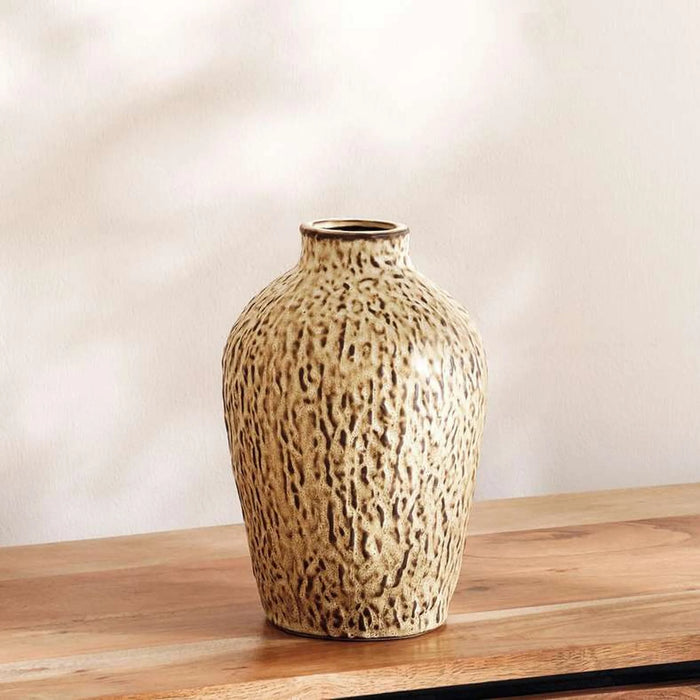 Levo Ceramic Vase 17X17X25Cm - Brown