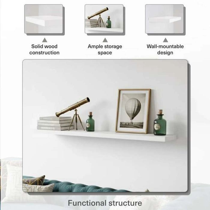 Leyton Wooden Wall Shelf 122X23cm-White Pan Home