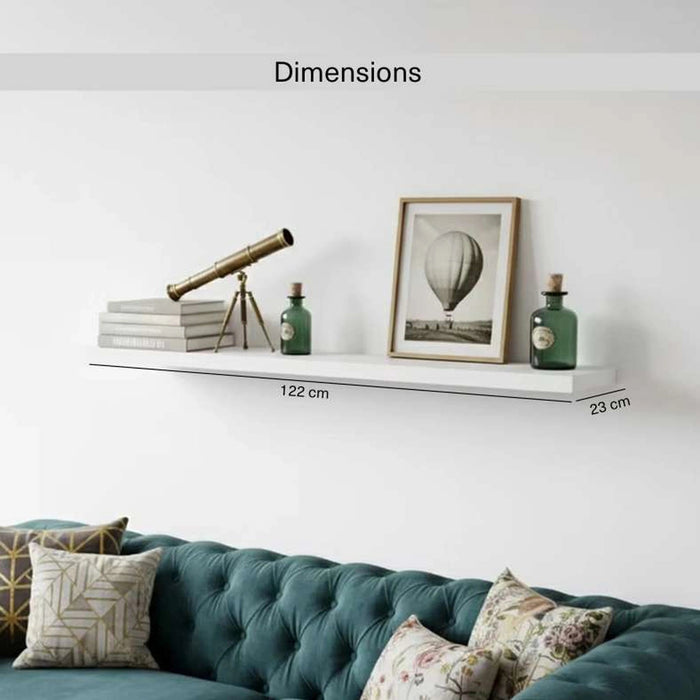 Leyton Wooden Wall Shelf 122X23cm-White Pan Home
