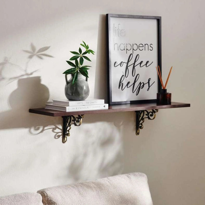 Leyton Wooden Wall Shelf 23X91Cm - Brown