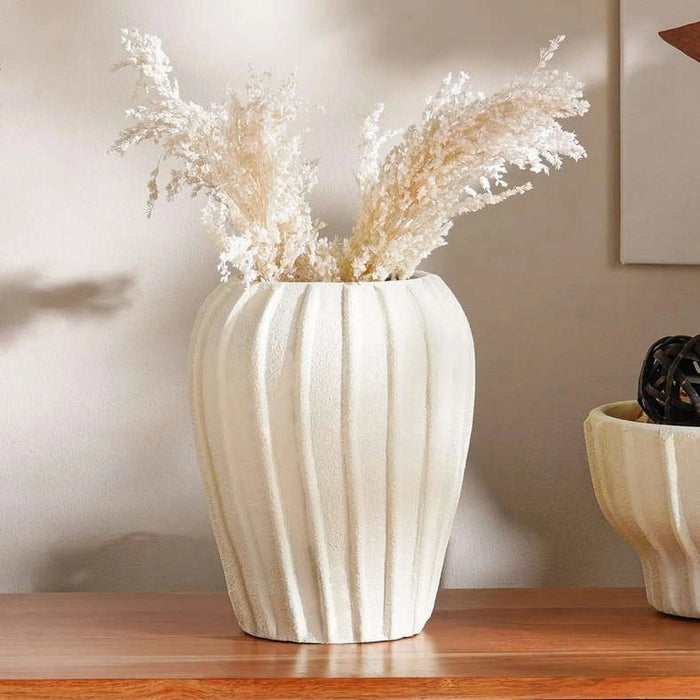 Liadean Terracotta Deco Vase 22X22X27Cm - Off White
