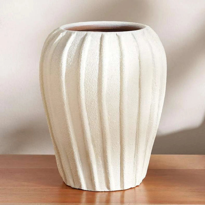 Liadean Terracotta Deco Vase 22X22X27Cm - Off White