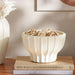 Liadean Terracotta Decor Footed Bowl  21X21X16Cm - Off White Pan Home
