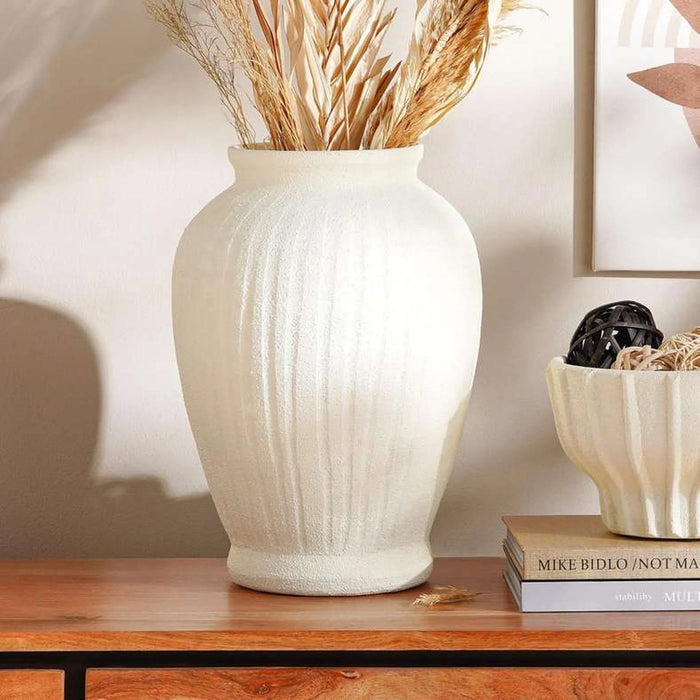 Liadean Terracotta Decor Vase 26X26X38Cm - Off White