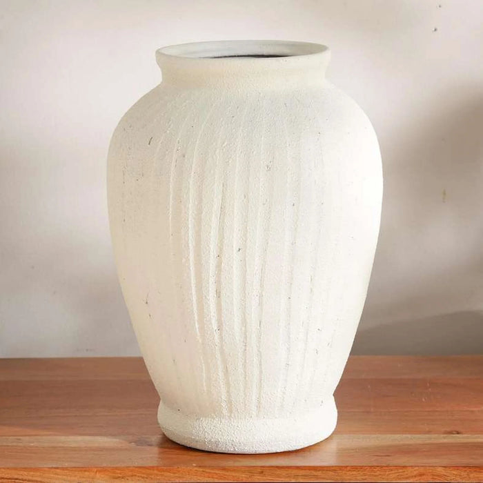 Liadean Terracotta Decor Vase 26X26X38Cm - Off White
