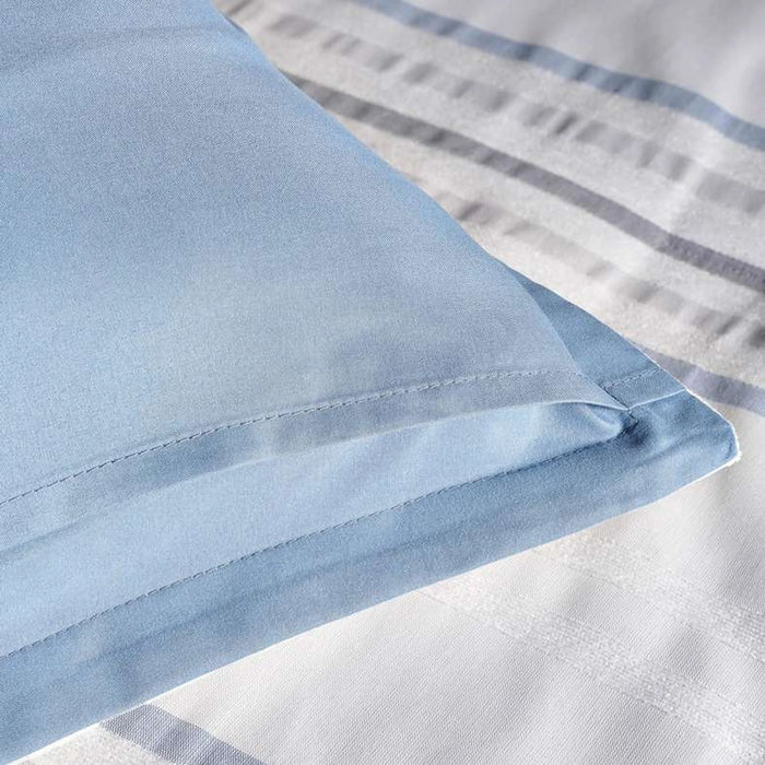 Liana 2-Piece Chenile Stripe Single Comforter Set 135X220Cm - Sky Blue