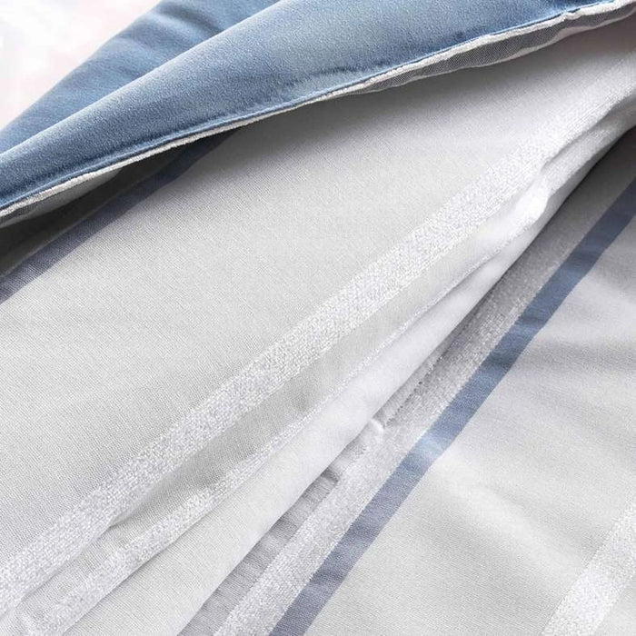 Liana 3-Piece Chenile Stripe King Comforter Set 240X260Cm - Sky Blue