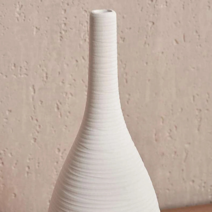 Liane Terracotta Vase 11.5X11.5X32Cm - White