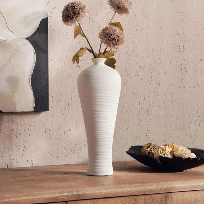 Liane Terracotta Vase 12X12X32Cm - White