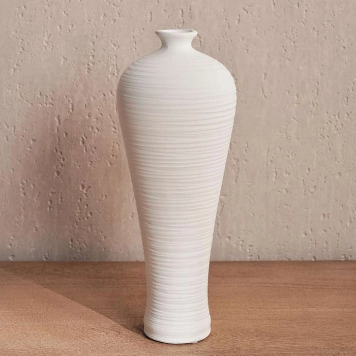 Liane Terracotta Vase 12X12X32Cm - White