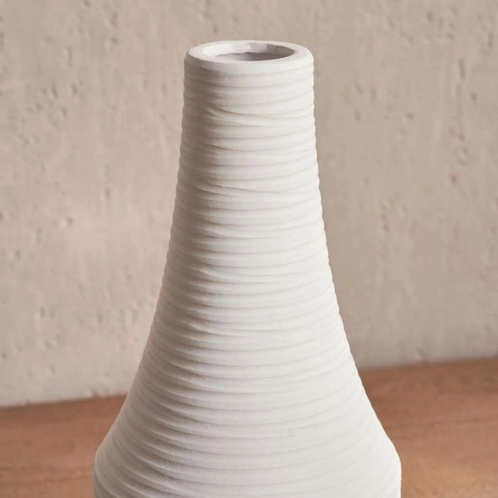 Liane Terracotta Vase 13.2X13.2X26Cm - White