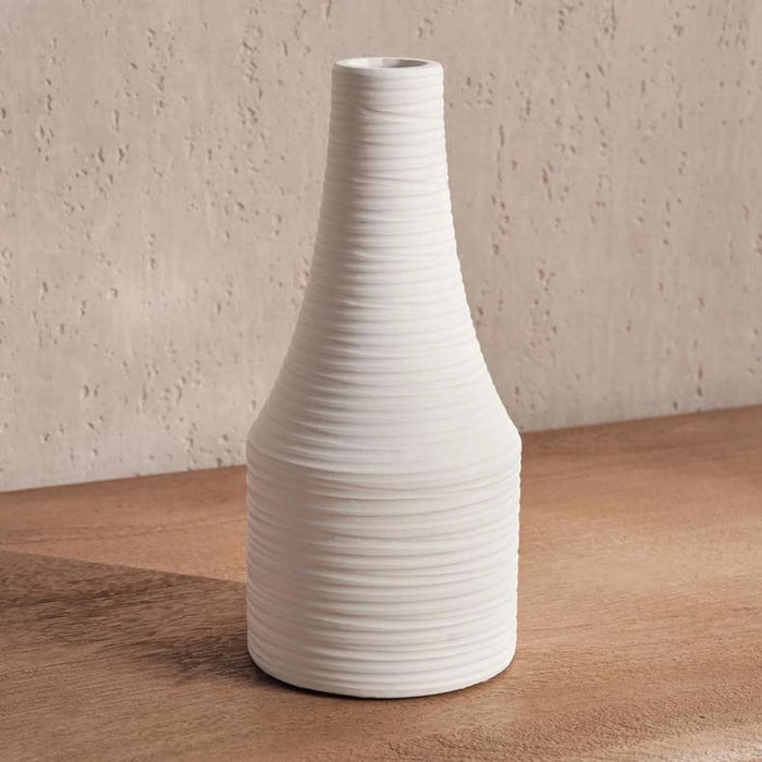 Liane Terracotta Vase 13.2X13.2X26Cm - White