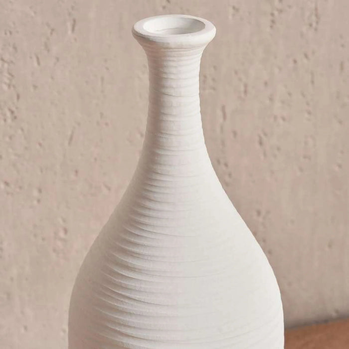 Liane Terracotta Vase 13.5X13.5X32Cm - White