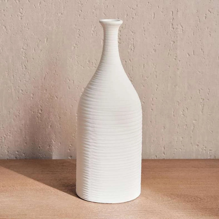 Liane Terracotta Vase 13.5X13.5X32Cm - White
