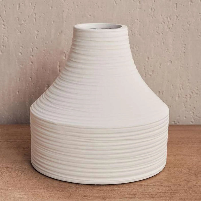 Liane Terracotta Vase 20.5X20.5X19.5Cm - White