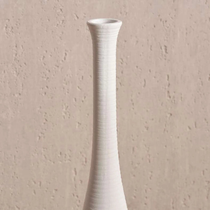Liane Terracotta Vase 9X9X46Cm - White