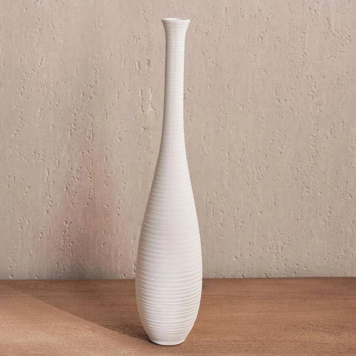 Liane Terracotta Vase 9X9X46Cm - White