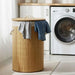 Libby Foldable Bamboo Round Laundry Hamper With Handle 73L 40X40X60Cm -Natural Pan Home