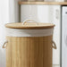 Libby Foldable Bamboo Round Laundry Hamper With Handle 73L 40X40X60Cm -Natural Pan Home