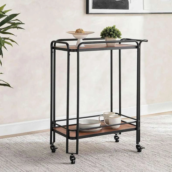 Liberty Serving Trolley 2 Tier Wood - Brown & Black