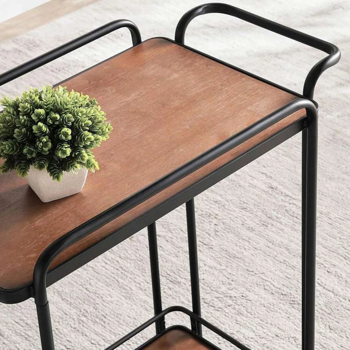 Liberty Serving Trolley 2 Tier Wood - Brown & Black