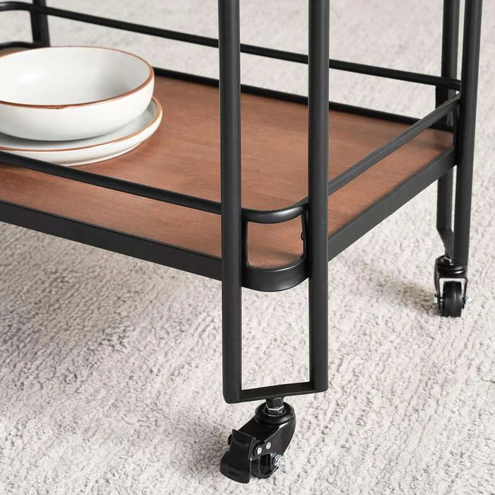 Liberty Serving Trolley 2 Tier Wood - Brown & Black
