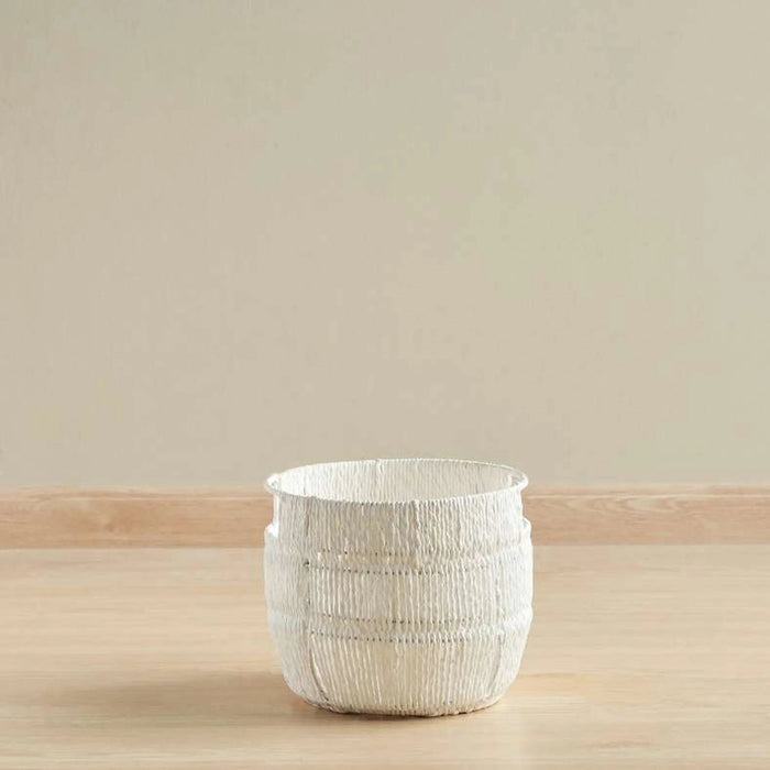 Lilia Paper Rope Storage Basket  26X26X22Cm - White Pan Home