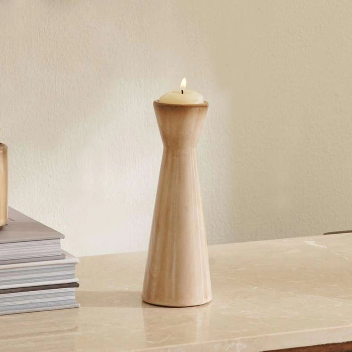 Lilou Ceramic Pillar Candle Holder 7X19.5cm - Brown