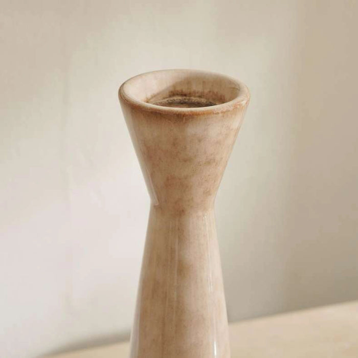 Lilou Ceramic Pillar Candle Holder- Brown