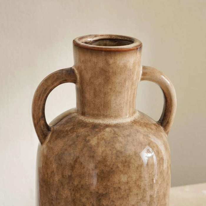 Lilou Ceramic Vase With Handles 13.5X11.5X27.5Cm - Brown