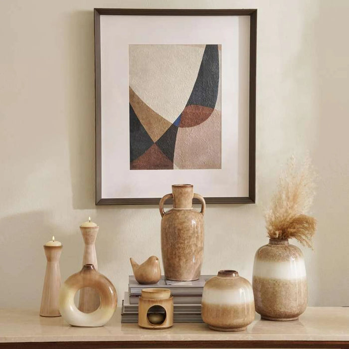 Lilou Ceramic Vase With Handles 13.5X11.5X27.5Cm - Brown