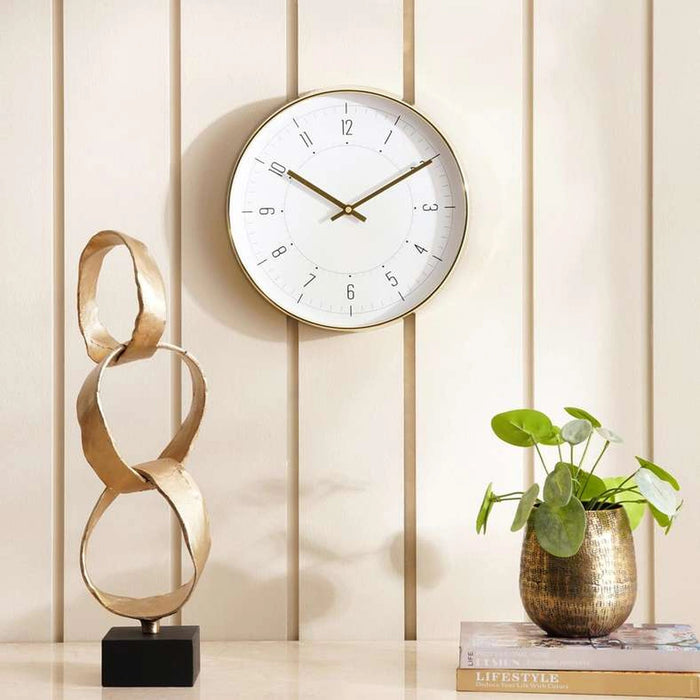 Lily Wall Clock Dia 30Cm - Gold Pan Home