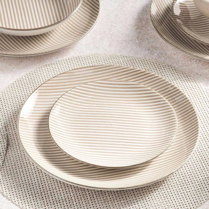 Lilya 20-Piece Porcelain Dinner Set -Beige