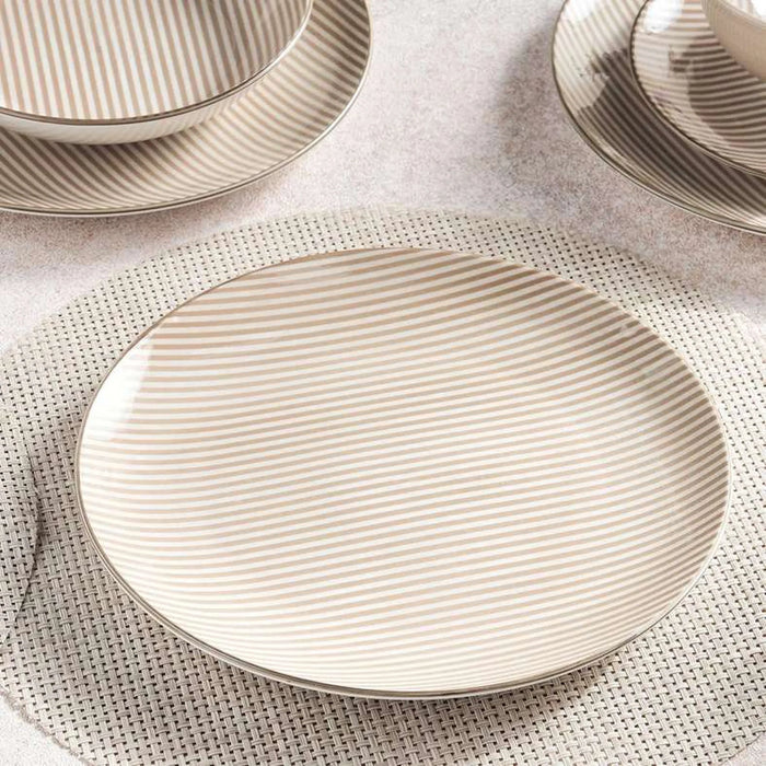 Lilya 20-Piece Porcelain Dinner Set -Beige