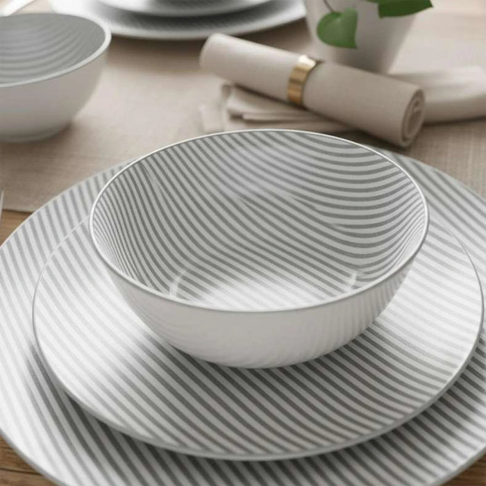 Lilya 20-Piece Porcelain Dinner Set -Grey