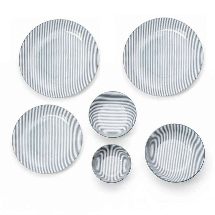 Lilya 20-Piece Porcelain Dinner Set -Grey