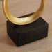 Lima Metal Infinity Design Sculpture On Marble Base 15X8X49Cm- Gold Pan Home