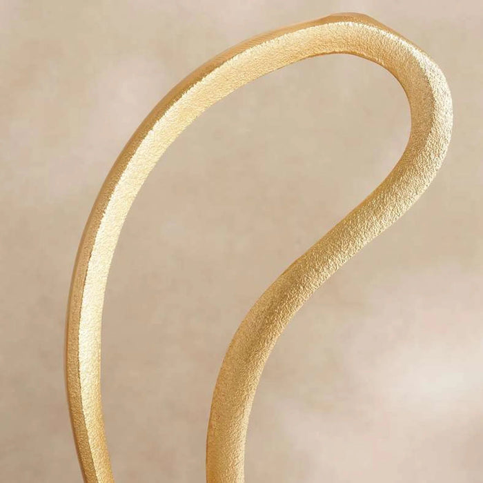 Lima Metal Infinity Design Sculpture On Marble Base 15X8X49Cm- Gold Pan Home